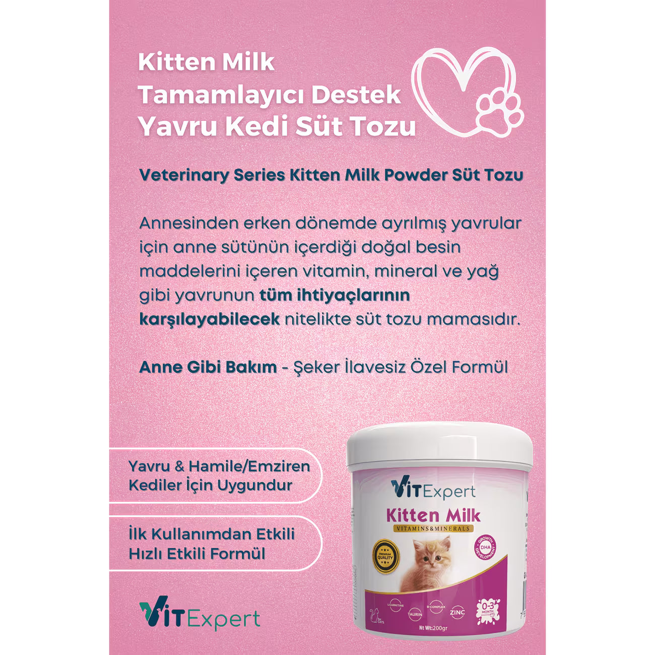Kitten Milk Powder Yavru Kedi Süt Tozu 200 Gr