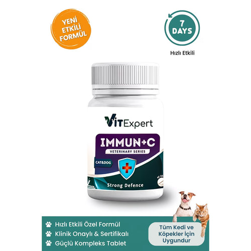 Immun C Strong Defence Kedi & Köpek Bağışıklık Sistemi Destekleyici Güçlendirici C Vitamini Tablet