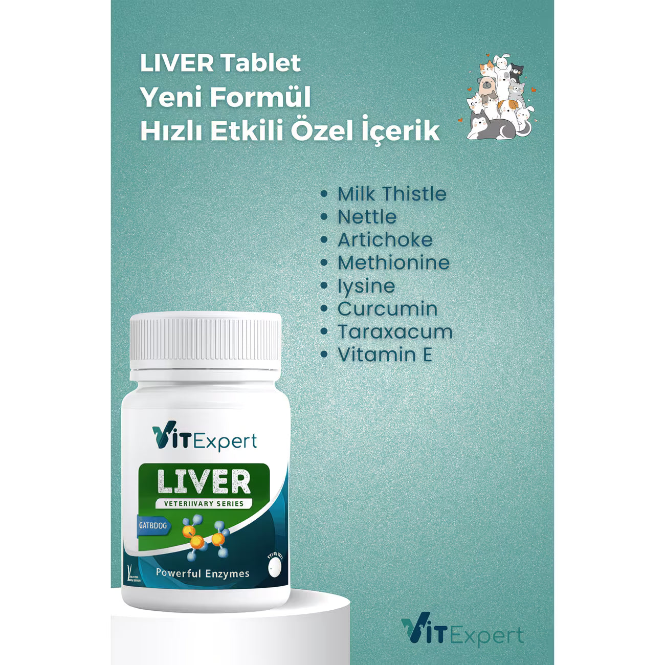 Kedi Ve Köpek İçin Powerful Enzymes Liver Tablet 60 Adet