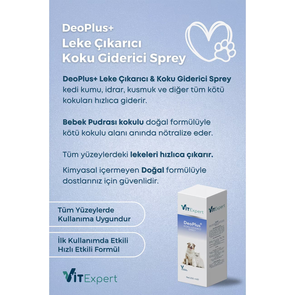 DeoPlus Bebek Pudrası Kokulu Köpek İdrar Tuvalet Çişi Koku Giderici Leke Çıkarıcı Çok Amaçlı Sprey