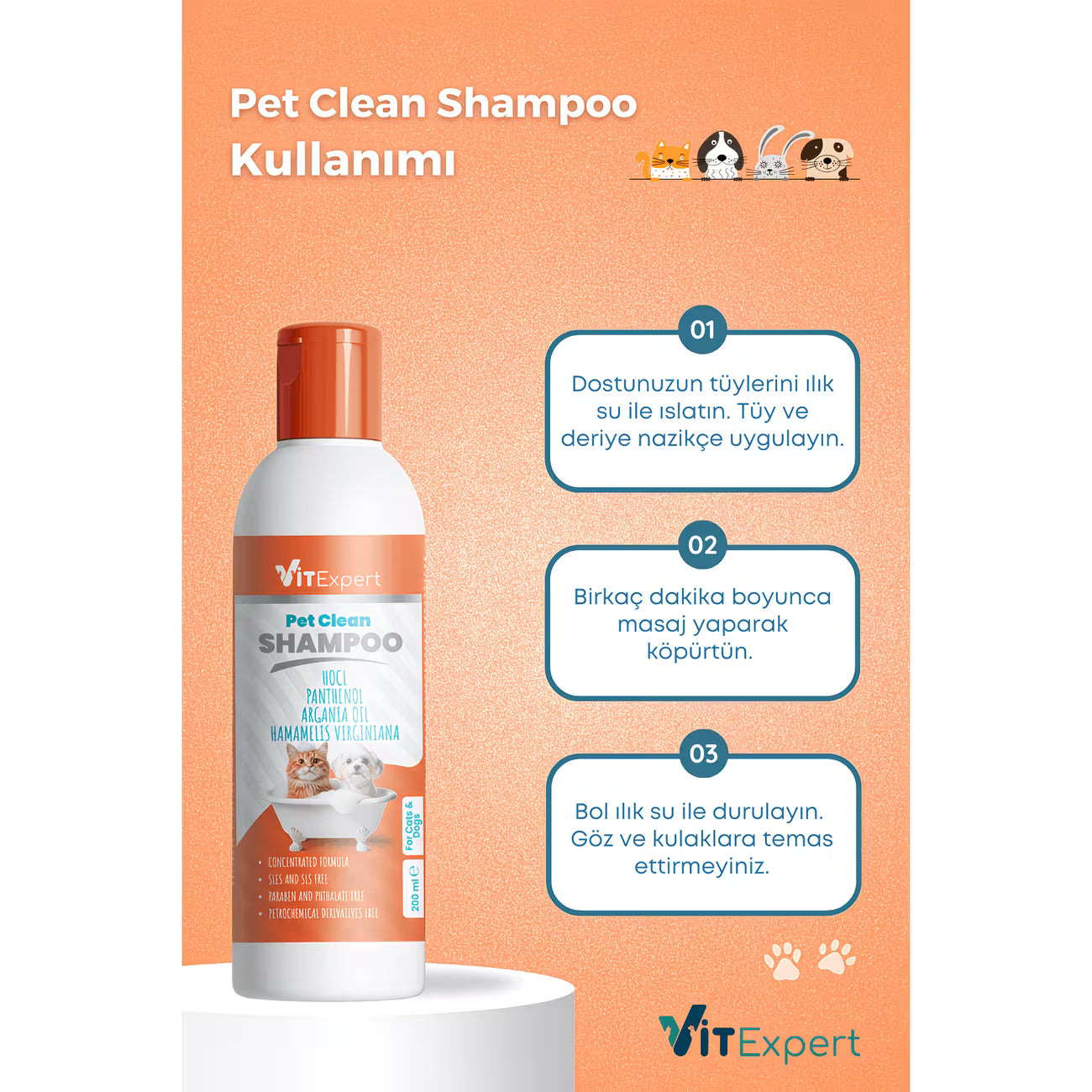 Pet Clean Tüy Döküm Önleyici Evcil Hayvan Şampuanı