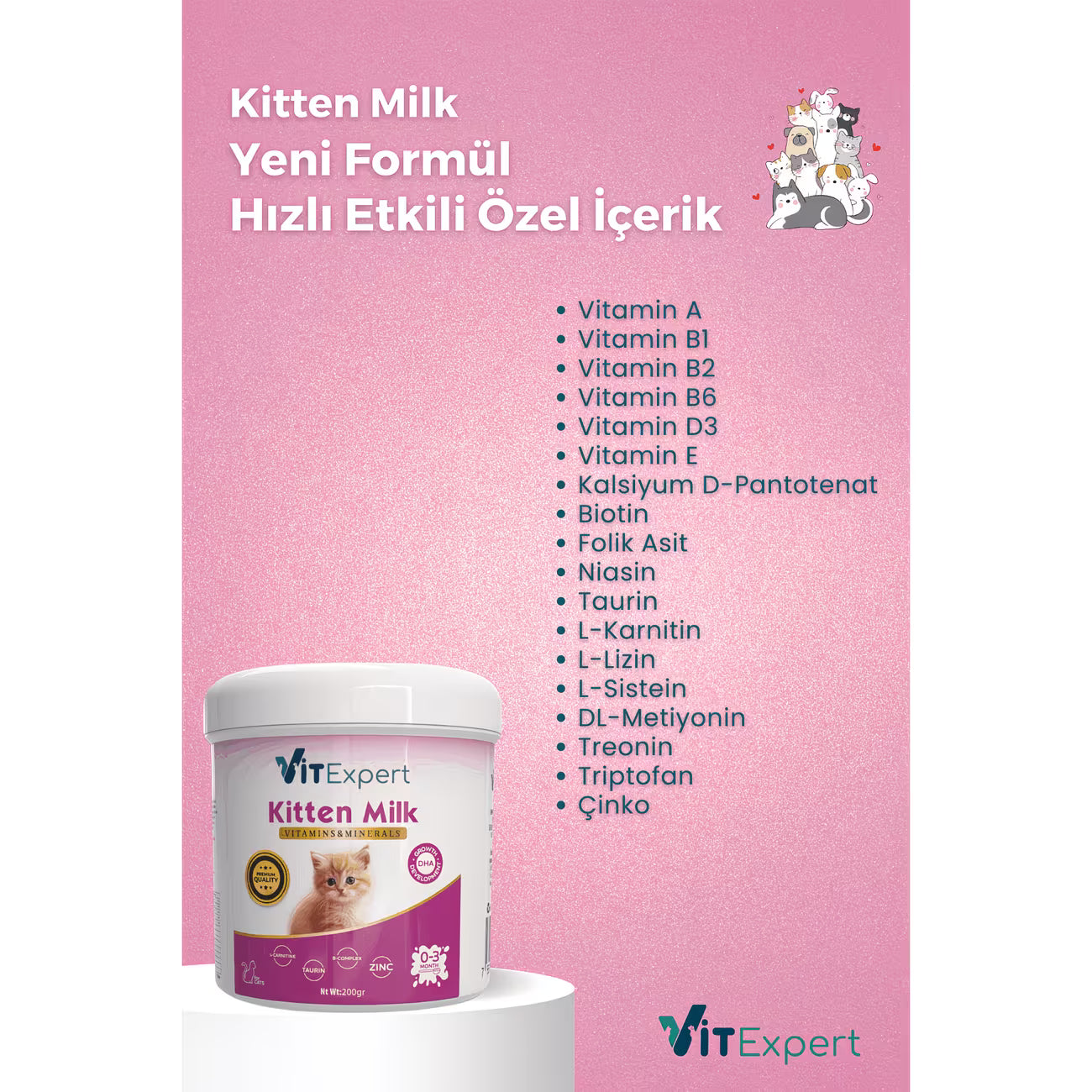 Kitten Milk Powder Yavru Kedi Süt Tozu 200 Gr
