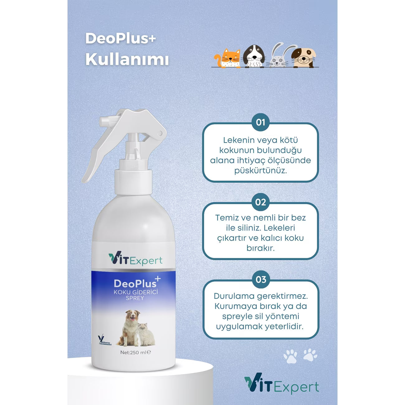 DeoPlus Bebek Pudrası Kokulu Köpek İdrar Tuvalet Çişi Koku Giderici Leke Çıkarıcı Çok Amaçlı Sprey