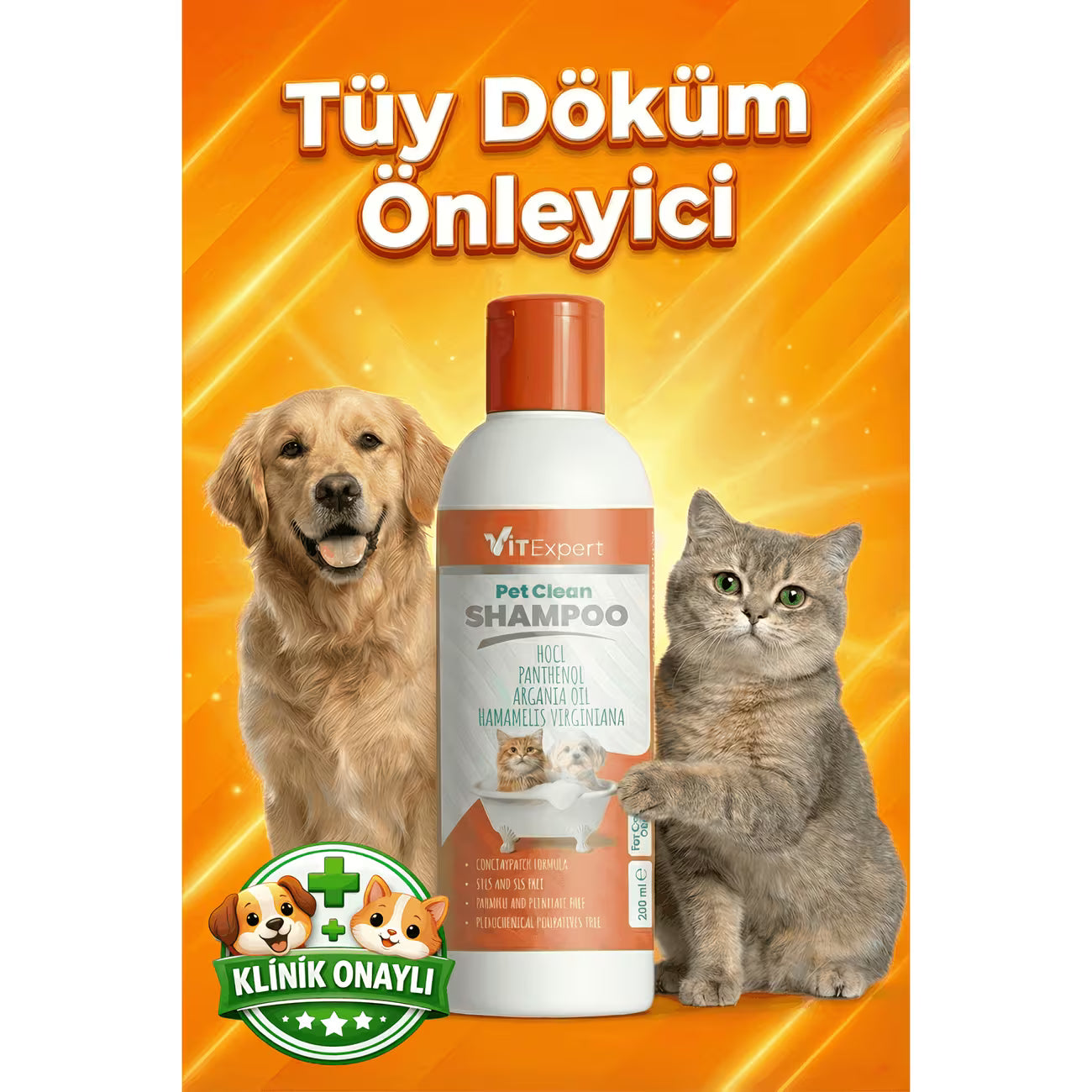 Pet Clean Tüy Döküm Önleyici Evcil Hayvan Şampuanı