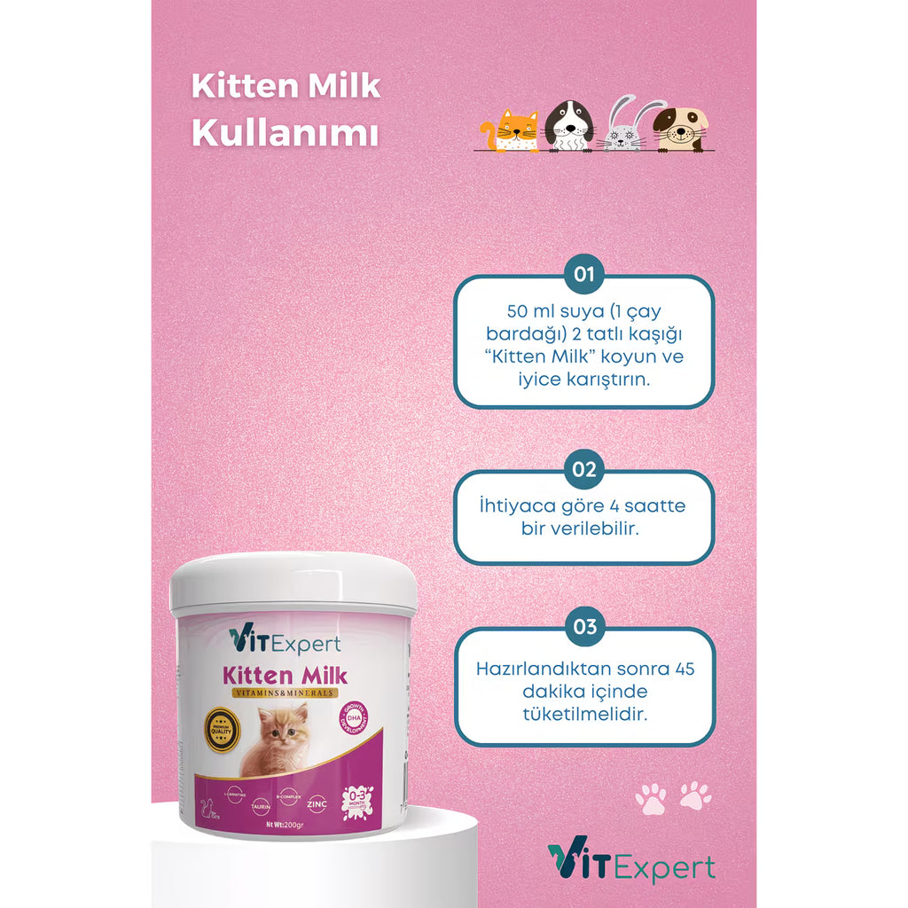 Kitten Milk Powder Yavru Kedi Süt Tozu 200 Gr