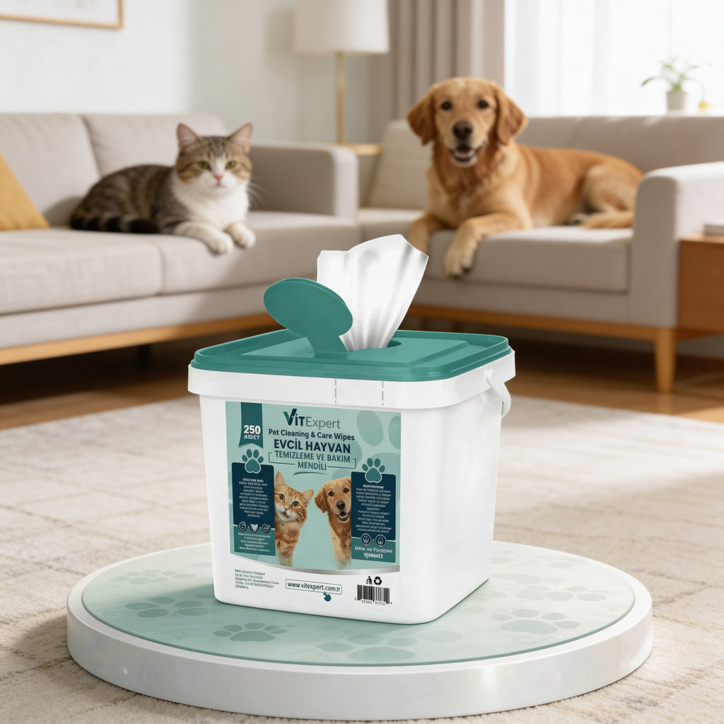 Evcil Hayvan Pati Tüy Kulak Göz Temizleme Ve Bakım Kedi Köpek Islak Mendil 250 Adet